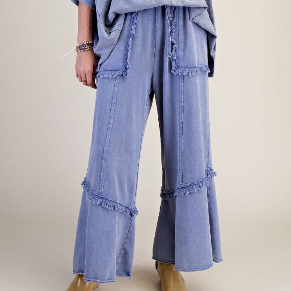💕 Easel Stylish Blue Wide-Leg Pants